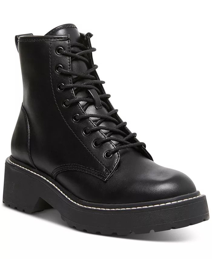 Madden Girl Carra Lace-Up Lug Sole Combat Boots & Reviews - Booties - Shoes - Macy's | Macys (US)