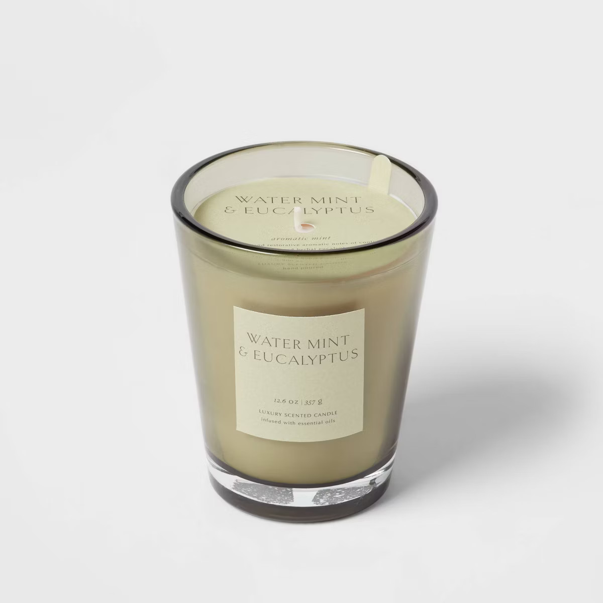 Colored Vase Glass with Dustcover Watermint and Eucalyptus Candle Green - Threshold™ | Target