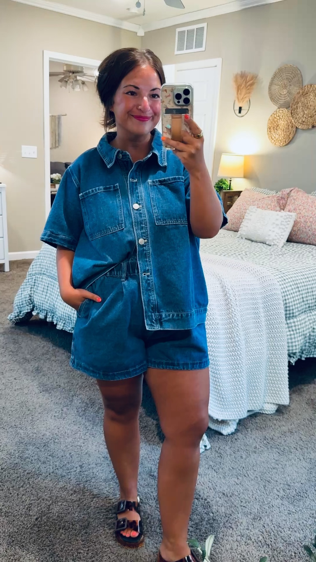 A matching set that does all the work for you! ✨ This denim shorts and top set from Amazon gives you an instantly put-together outfit while still being comfortable enough for all-day wear.

sandals: fit true to size // wearing a 5
set: fits true to size // wearing an XL 

 #LTKootd #LTKMidsize