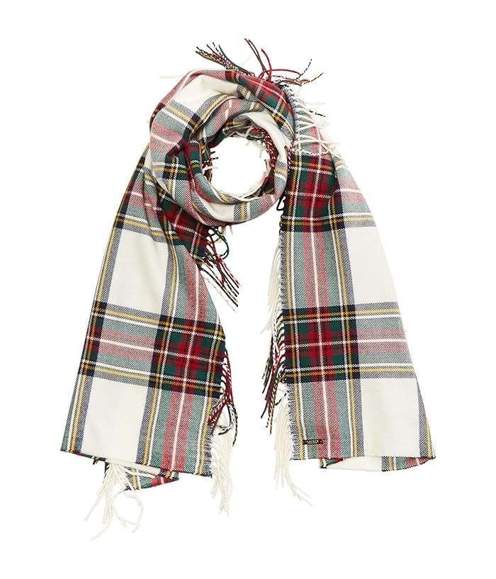 LAUREN Ralph Lauren Plaid Side Fringe Scarf (Cream Multi Plaid) Scarves | Zappos