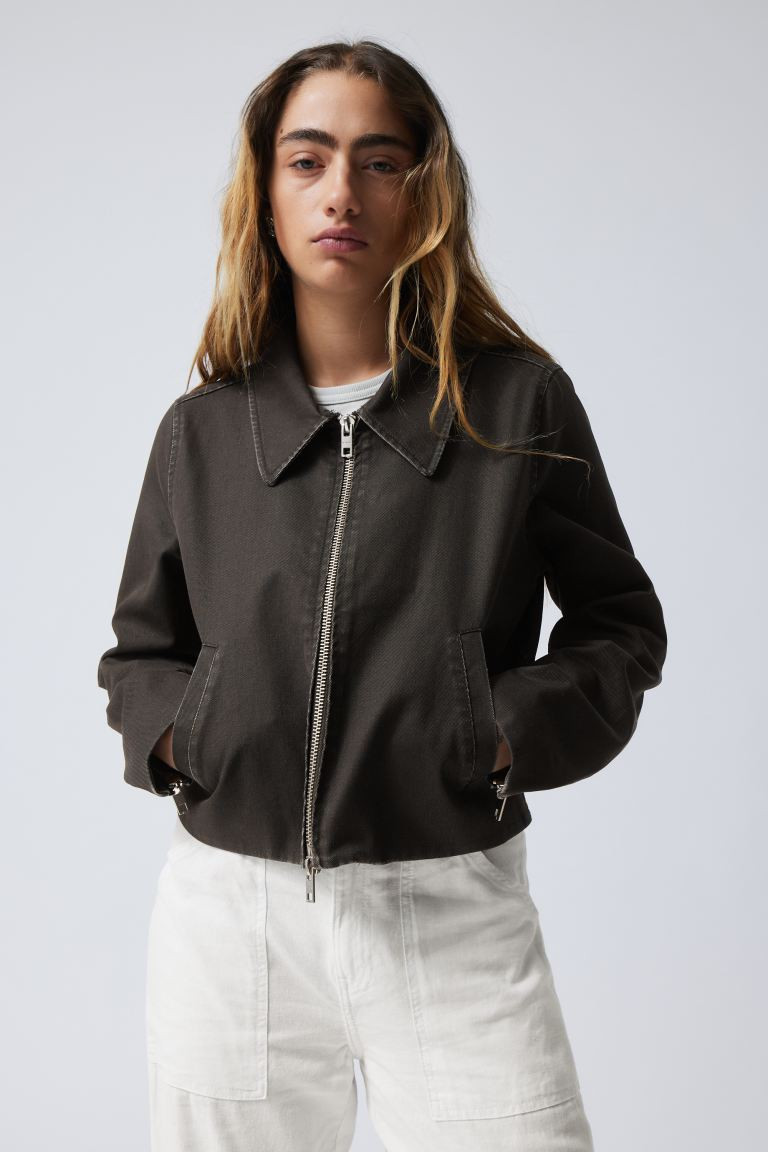 Nemo Cropped Coated Biker Jacket | H&M (UK, MY, IN, SG, PH, TW, HK)