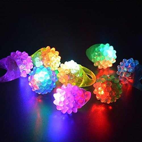 C&H Solutions Novelty 24 ct Flashing LED Bumpy Rings Blinking Soft Jelly Glow by C&H | Amazon (US)