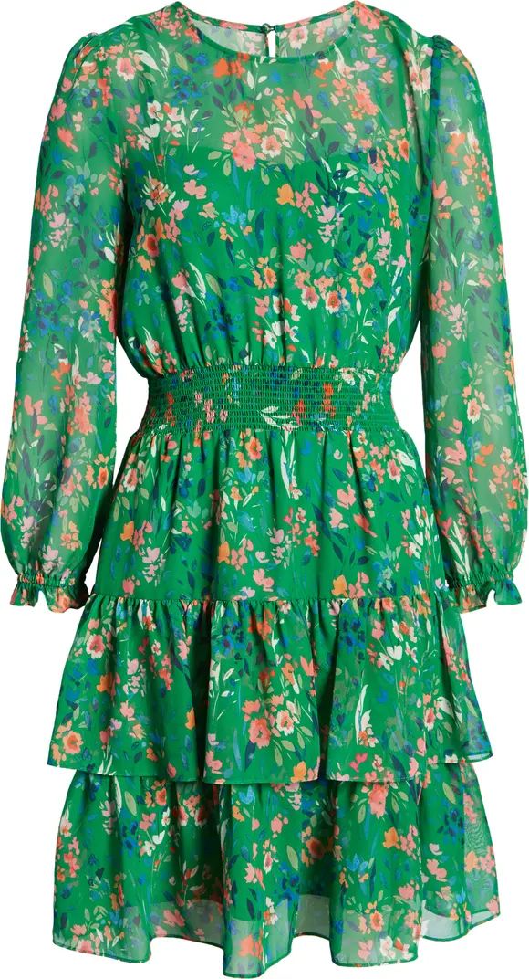 Floral Ruffle Balloon Long Sleeve Dress | Nordstrom