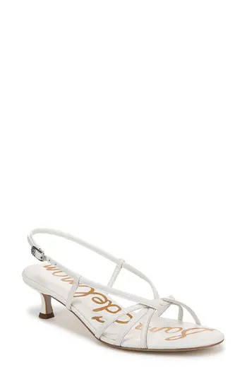 Sam Edelman Cressa Slingback Kitten Heel Sandal in Bright White at Nordstrom Rack, Size 8 | Nordstrom Rack