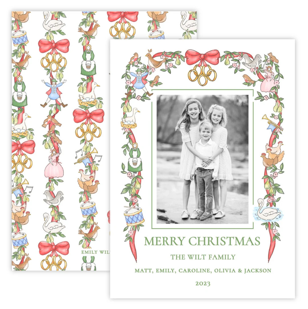 Printable Christmas Photo Card Holiday Photo Card Watercolor - Etsy | Etsy (US)