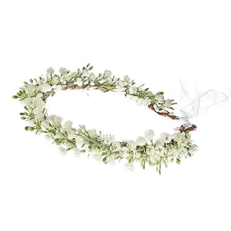 Artificial Baby Breath Green Headpiece Bridal Flower Crown Eucalyptus Halo Wedding Leaf Floral Cr... | Amazon (US)