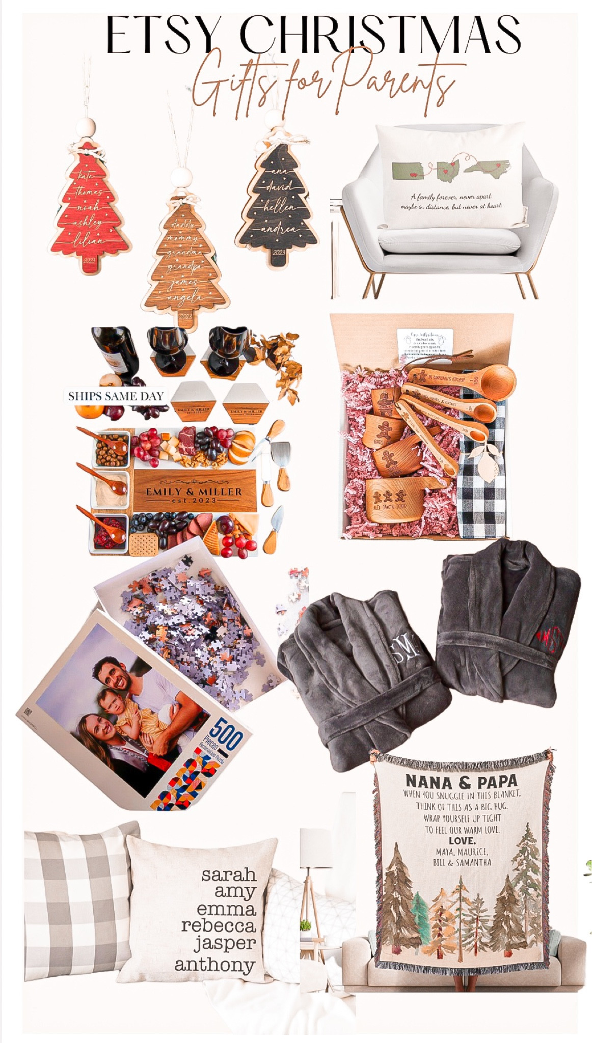 Etsy Gifts 
For Parents 🎁

Finding gifts for the people in our lives who deserve it all is so hard to do ❤️🎄
I hope this gifts are helpful or provide inspiration 🎁

Gifts for her, gifts for parents, etsy gifts , etsy finds, personalized finds, personalized gifts , Christmas ornament, long distance gifts , puzzle, robes, blanket, charcuterie board 

#LTKGiftGuide #LTKfamily #LTKHoliday