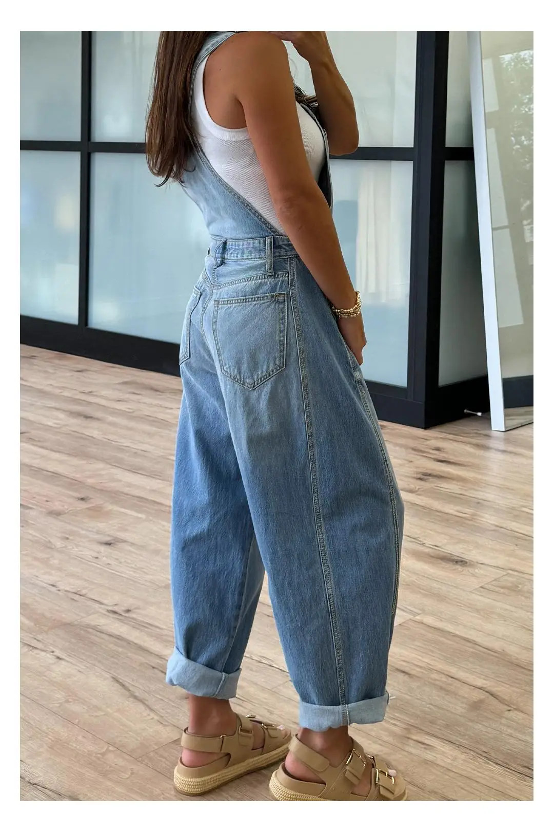 Jumpsuits | Dusk Blue Adjustable Buckle Barrel Denim Overalls | Everyday The Label | Debenhams UK