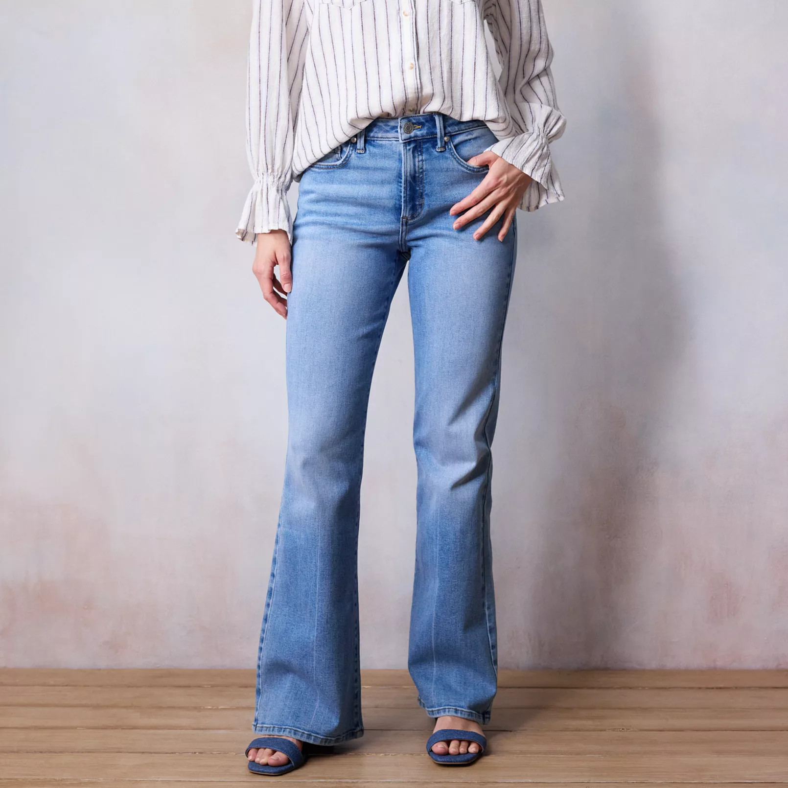 Petite LC Lauren Conrad Super High-Rise Flare Jeans | Kohl's