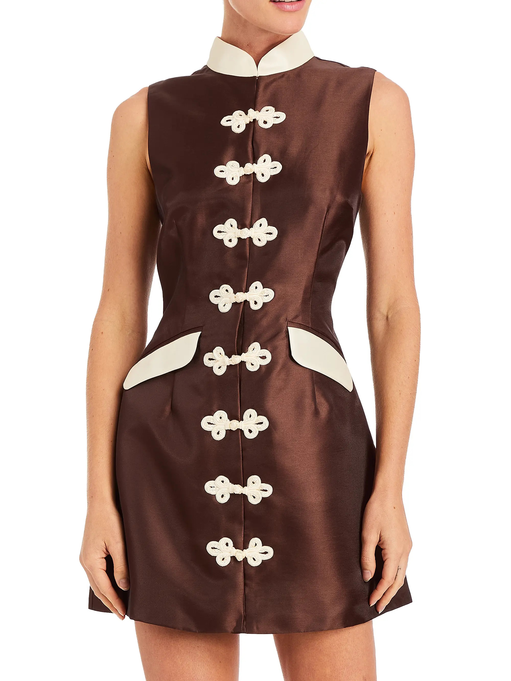 Tamara Stand-Collar Sleeveless Minidress | Saks Fifth Avenue