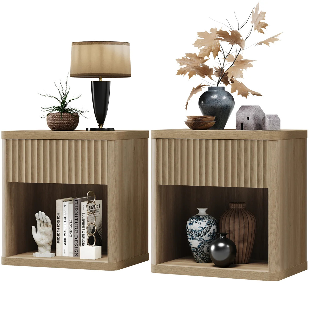 Cesiro 1-Drawer Nightstand (Set of 2) | Wayfair North America