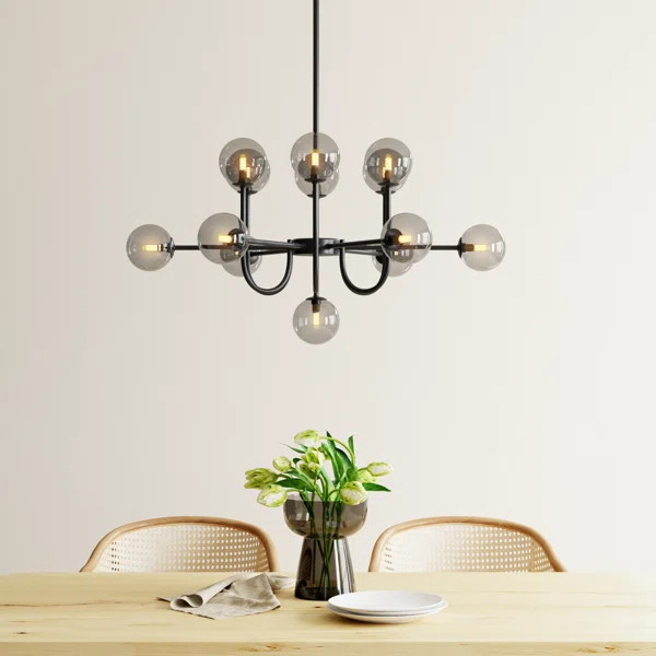 Rael 13 - Light Sputnik Modern Linear Glass Bubble Dining Chandelier | Wayfair North America