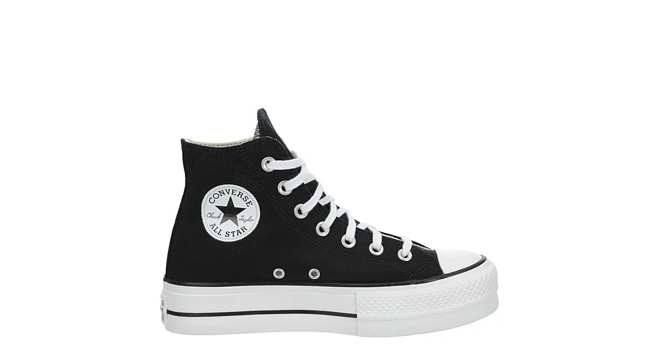 Converse Womens Chuck Taylor All Star High Top Platform Sneaker - Black | Rack Room Shoes