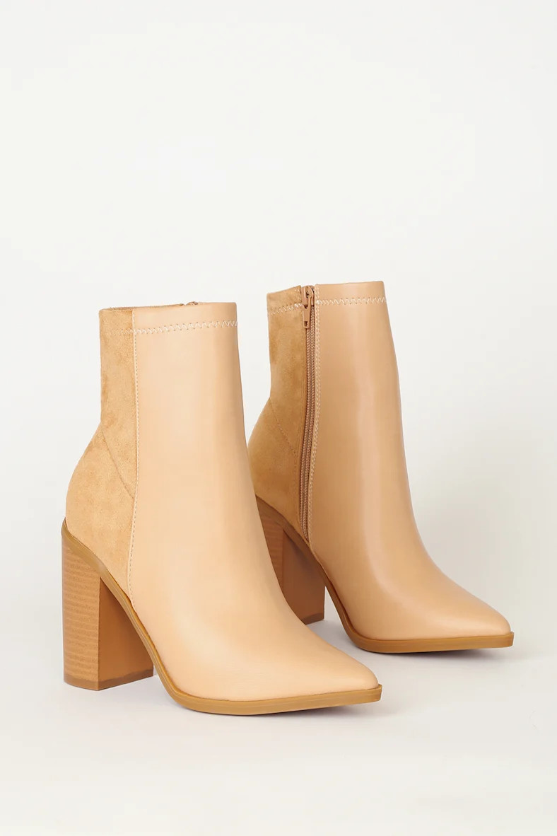 Essex Light Nude Mid-Calf Booties | Lulus (US)
