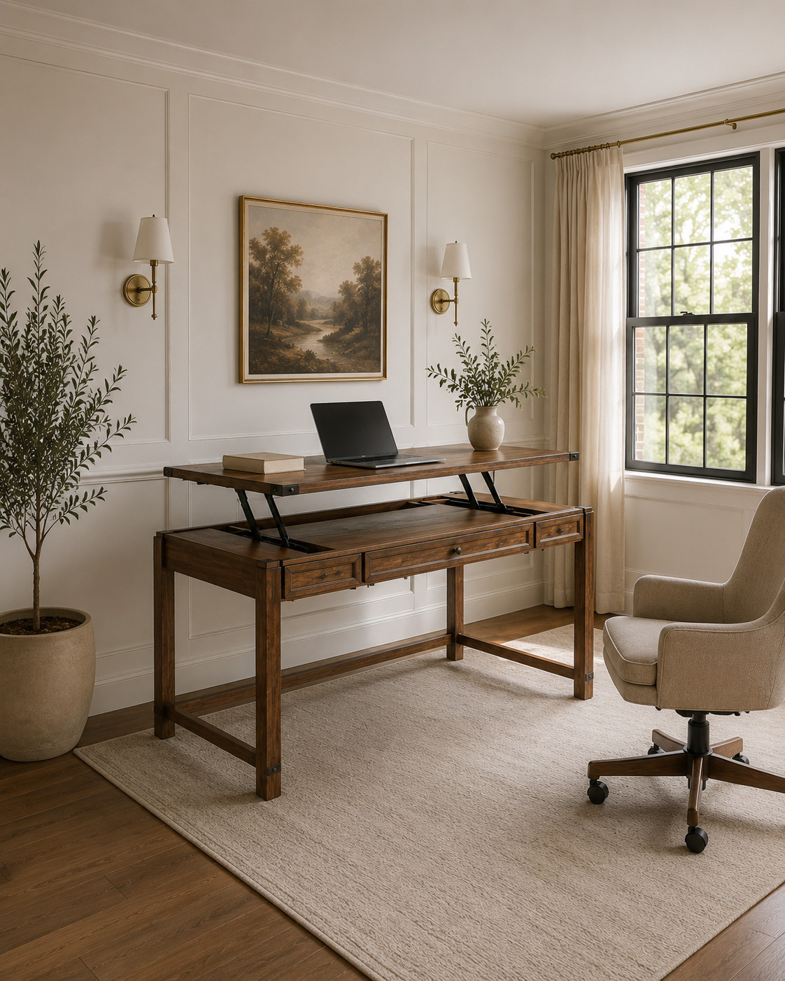 standing desk, Coffee table, living room Home details linked ✨ Amazon, Etsy, Wayfair, Target, Restoration Hardware, Pottery Barn, Arhaus, Walmart, Studio McGee, Serena & Lily, Crate & Barrel, West Elm, Threshold, HomeGoods, and more 🤍 Furniture, decor, lighting, rugs, mirrors, styling pieces, and organization favorites  

 #LTKmorningroutine #LTKHome #LTKWorkwear