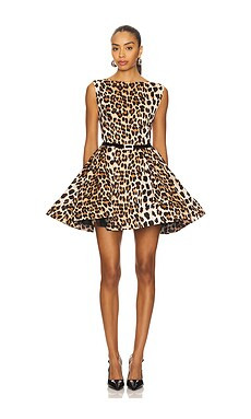 Bronx and Banco Luciana Leopard Mini Dress in Black & Brown from Revolve.com | Revolve Clothing (Global)