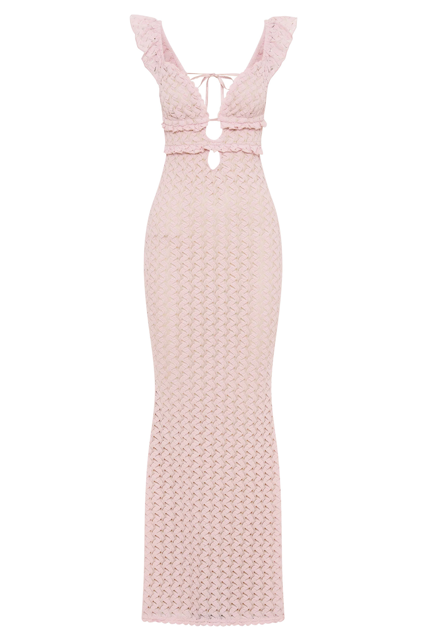 Ezra Lace Maxi Dress - Powder Pink | MESHKI US
