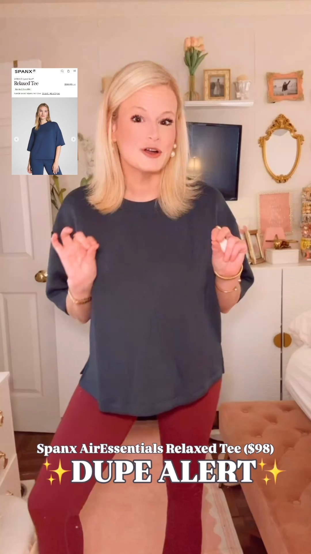 Spanx AirEssentials energy… but from Old Navy and only $20.

This is the Old Navy Bounce Fleece Relaxed Short-Sleeve Top, and if you love Spanx AirEssentials or lululemon Softstreme but want a true look-for-less, this one deserves a moment.

The fabric is where this wins: soft, smooth, drapey, and slightly structured with that polished lounge feel everyone loves in AirEssentials. It’s not thin, not stiff, and not clingy — it has that elevated bounce fleece texture that reads intentional.

Fit notes because they matter:
✔️ I’m wearing a medium
✔️ Runs true to size
✔️ Relaxed silhouette without looking boxy
✔️ Hits right at the waist

Why this is a sleeper hit (especially on sale):
✨ Same vibe category as Spanx AirEssentials
✨ Similar softness to lululemon Softstreme styles
✨ Easy throw-on top you’ll actually wear on repeat
✨ Polished enough for errands, travel, casual workdays
✨ Only $20 right now — which is rare for this fabric feel

If you’re searching for Spanx AirEssentials alternatives, Old Navy bounce fleece, Old Navy sale finds, preppy casual staples, or elevated basics for less, this is exactly the kind of piece that fills that gap.

Tap to shop while it’s still in stock — basics like this tend to disappear once word gets out.

⸻

Old Navy bounce fleece, Spanx AirEssentials alternative, Old Navy sale finds, Old Navy try on review, look for less, lululemon Softstreme dupe, elevated basics women, relaxed fit tee women, polished lounge top, Old Navy basics, casual chic outfits women, affordable athleisure, preppy casual style, everyday wardrobe staples, Old Navy finds

#AirEssentials #LookForLess #OldNavyFinds #BounceFleece #DesignerDupes 

#LTKTravel #LTKSaleAlert #LTKActive