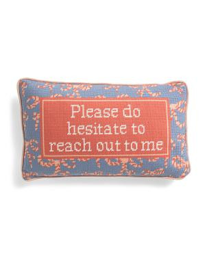 9x15 Hesitate Needlepoint Pillow | TJ Maxx