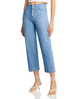 Veronica Beard Crosbie High Rise Cropped Wide Leg Jeans in Zephyr Women - Bloomingdale's | Bloomingdale's (US)
