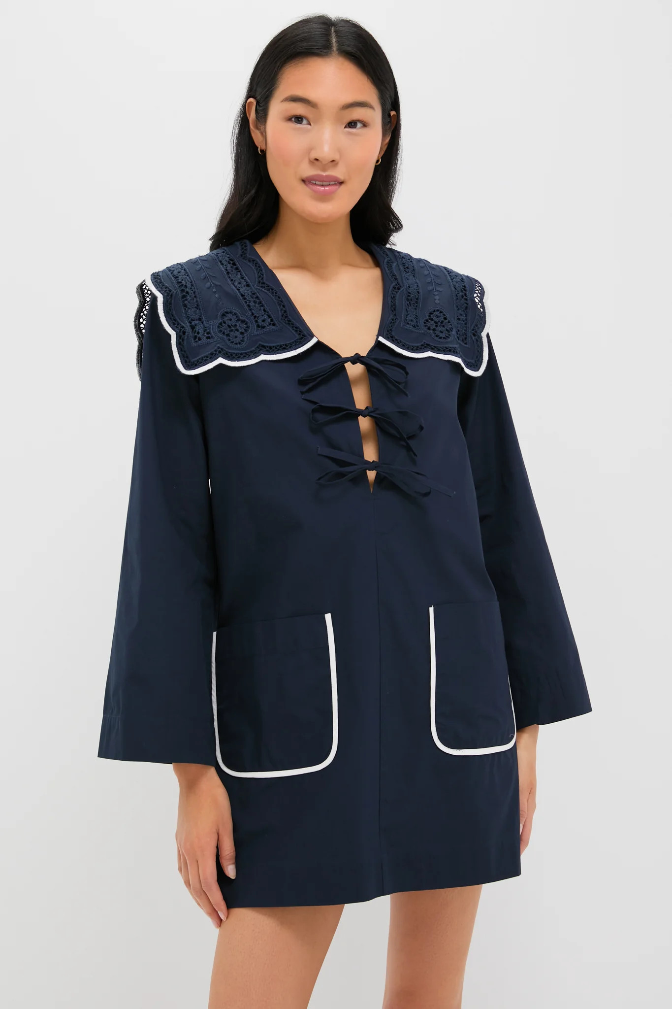 Navy Marie Embroidery Dress | Tuckernuck (US)