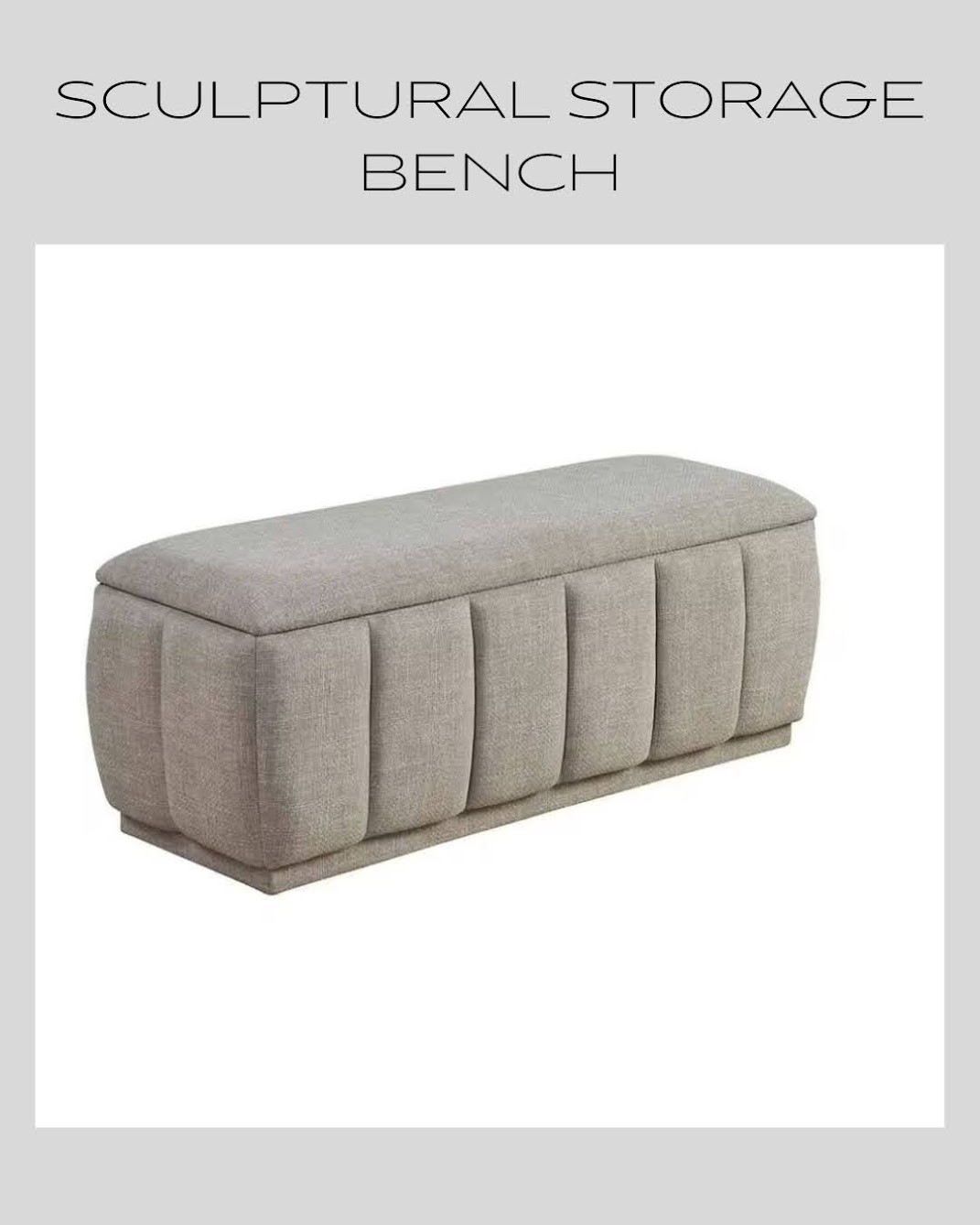 I’ve been searching for the perfect bench for our bedroom—something neutral, timeless yet current, and fully upholstered. This one checked every box *and* has hidden storage as a bonus! Love the sculptural shape, and at just over $100 on sale ! it was an easy yes. #storagebench #primarybedroom #affordablebench 

 #LTKHome #LTKSaleAlert #LTKStyleTip