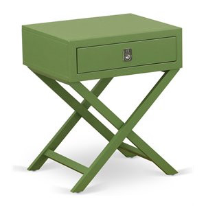 East West Furniture Hamilton 20" Wood Nightstand with Drawer in Clover Green | Homesquare