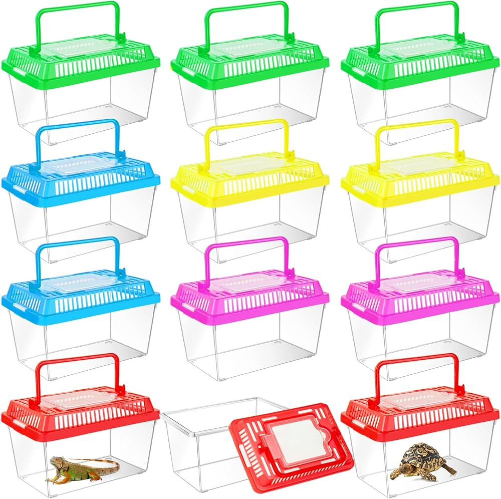 12Pcs Plastic Reptile Terrariums Carrier Cage Tarantula Enclosure Snake Breeding Box Hatching Con... | Amazon (US)