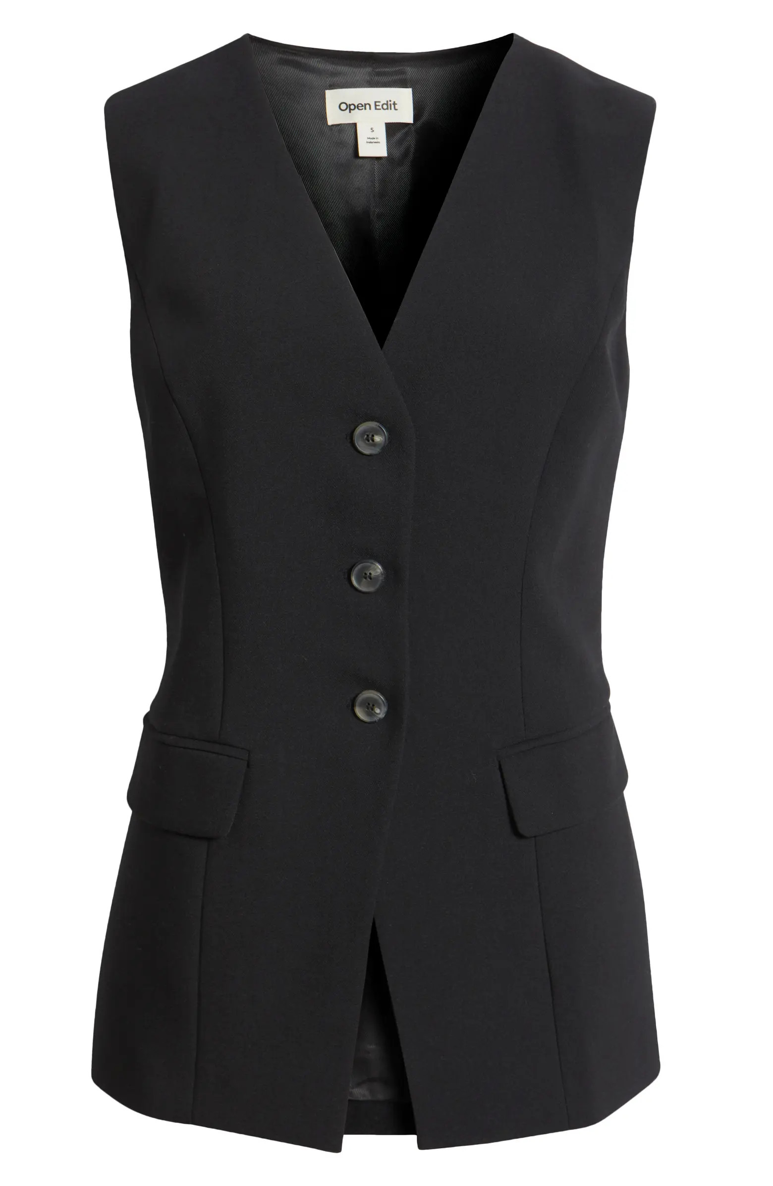 Open Edit The Icon Collarless Vest | Nordstrom | Nordstrom