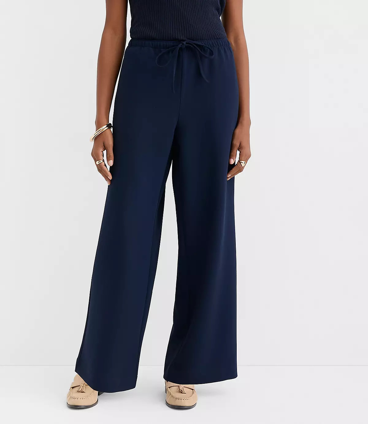 Sawyer Pull On Pants in Textured Crepe | LOFT