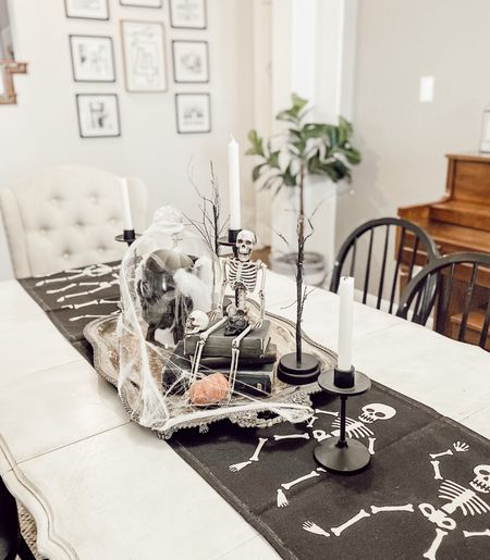 Halloween Dining Table #halloweendiningtable #diningtable #skeletondecor #neutralhalloween

#LTKSeasonal #LTKhome #LTKHalloween