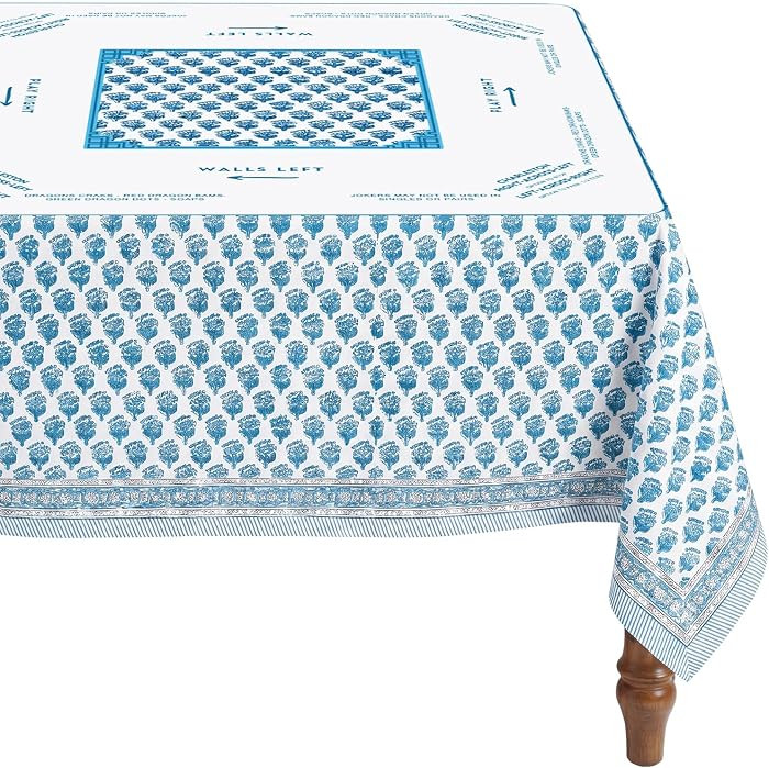 Mahjong Tablecloth 55" x 55" Polyester Square Instructional Design with Rules for Family Game Nig... | Amazon (US)