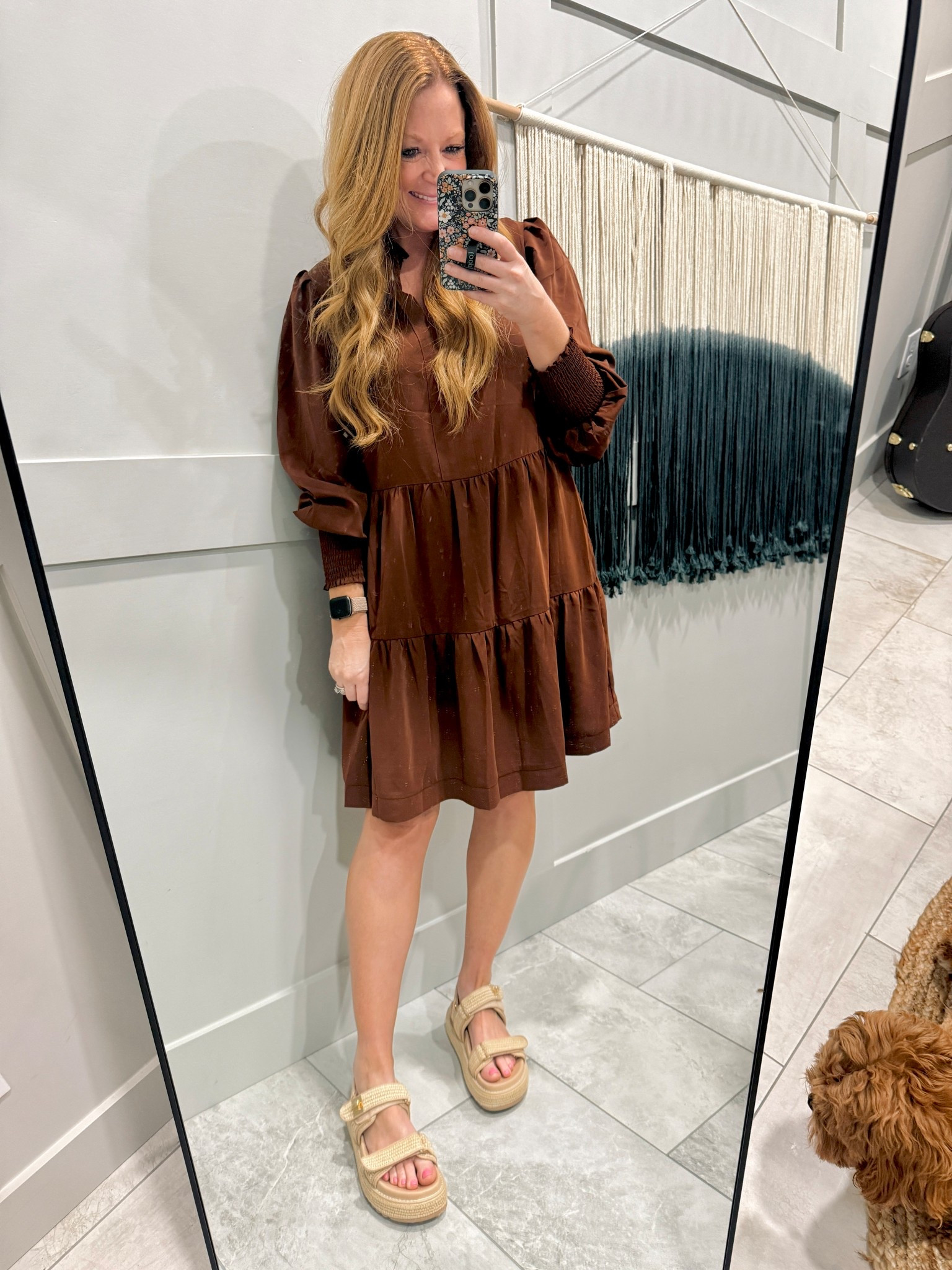 Such a pretty chocolate brown dress that comes in a lot of color options! I have it in brown & navy- wearing my normal size M

#LTKWorkwear #LTKOver40