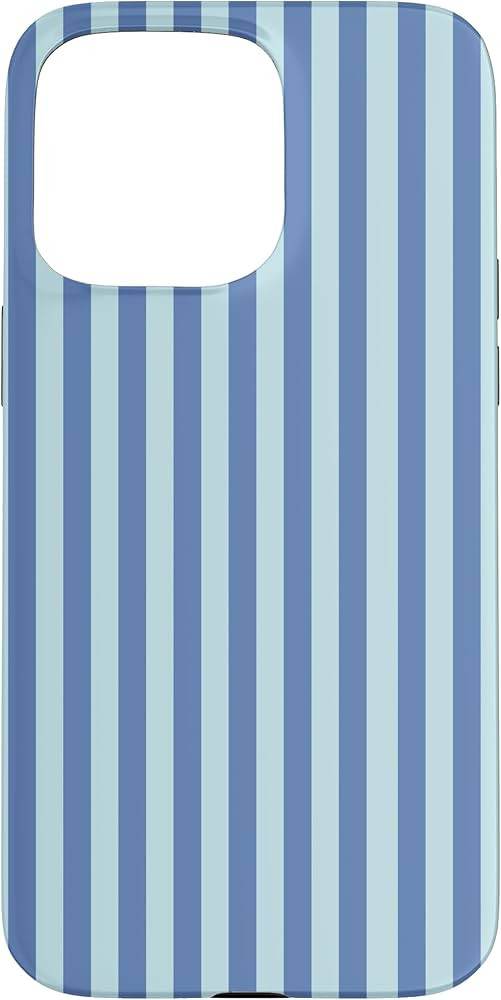 iPhone 15 Pro Max Pastel Blue Stripes Geometric Vertical Lines Pattern Case | Amazon (US)
