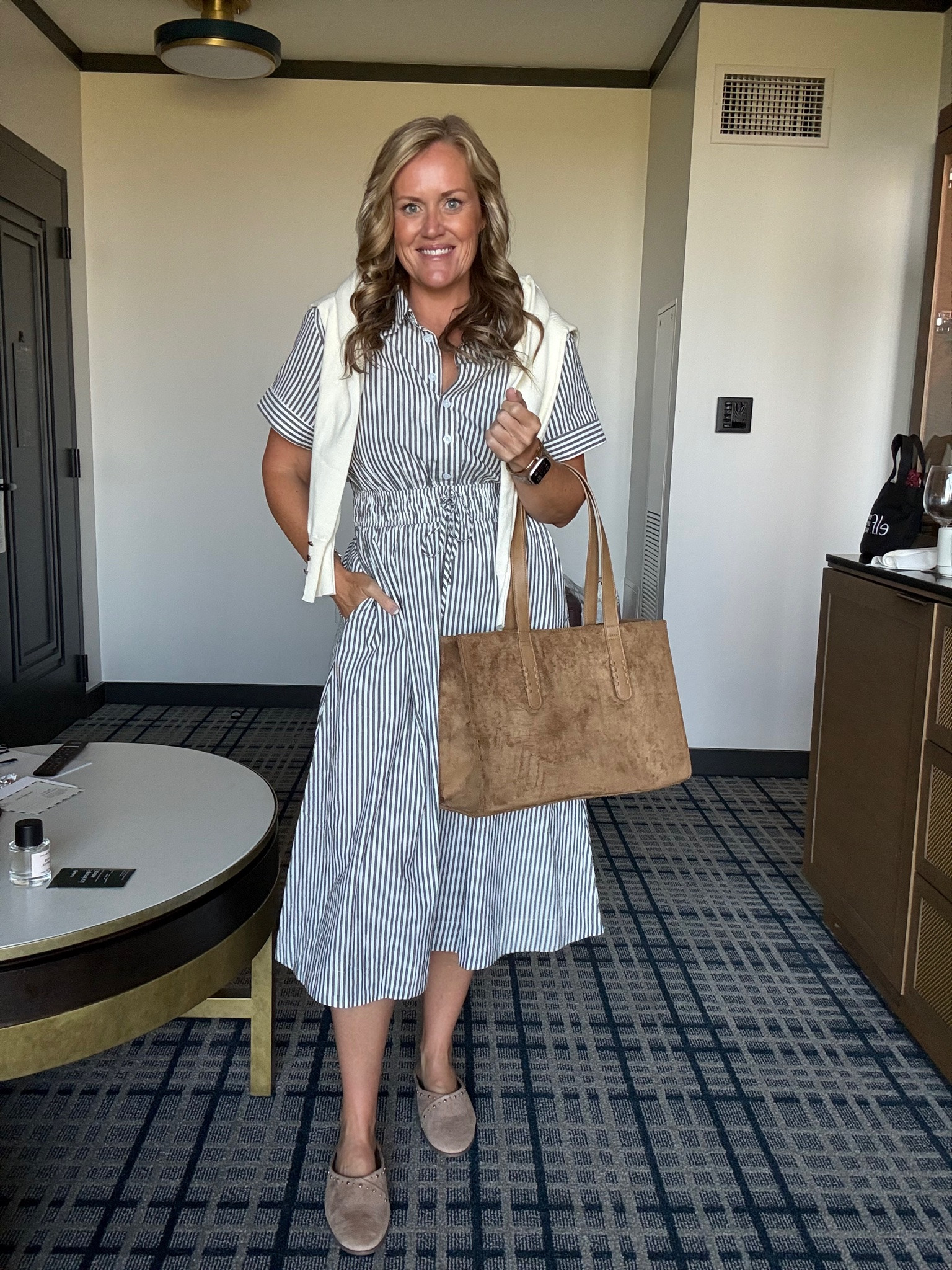 Day 3 of LTKCon 

Casual fall outfits fall transitional outfits midi dress mini dress striped dress sandals mules trendy fashion

#LTKgrwm #LTKCon #LTKootd