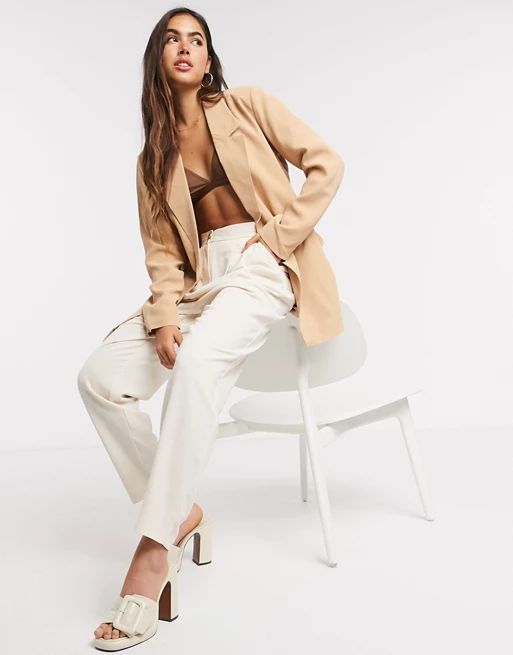 Vero Moda tailored blazer in tan | ASOS (Global)