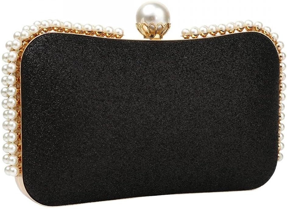 YYW Clutch Purse for Women Pearls Evening handbag Wedding Party Purse Shoulder Bag | Amazon (US)