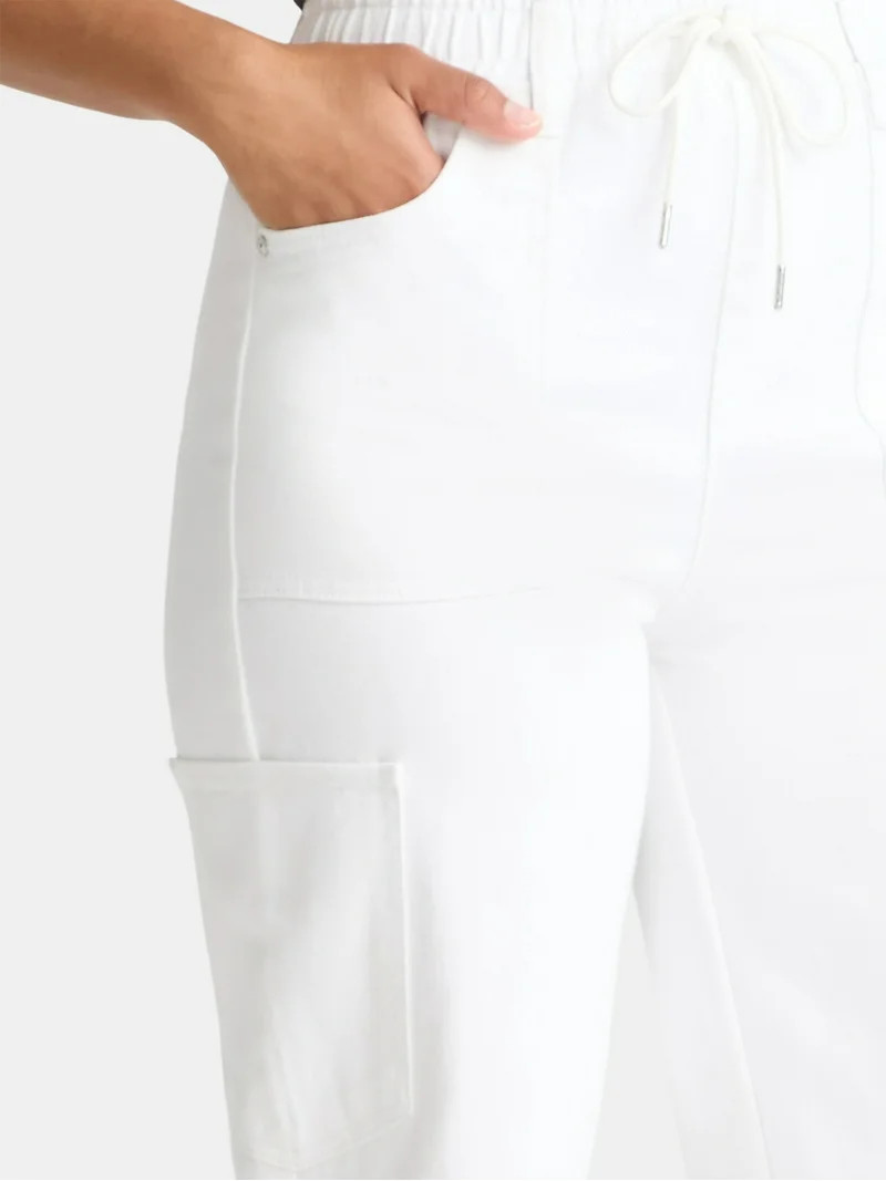 Madden NYC Women's Drawstring Utility Jeans, 32'' Inseam, Sizes XXS-2XL | Walmart (US)