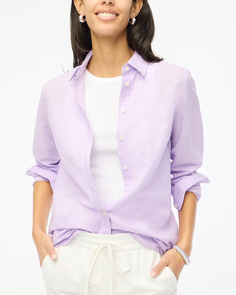 Linen-blend button-up shirt | J.Crew Factory