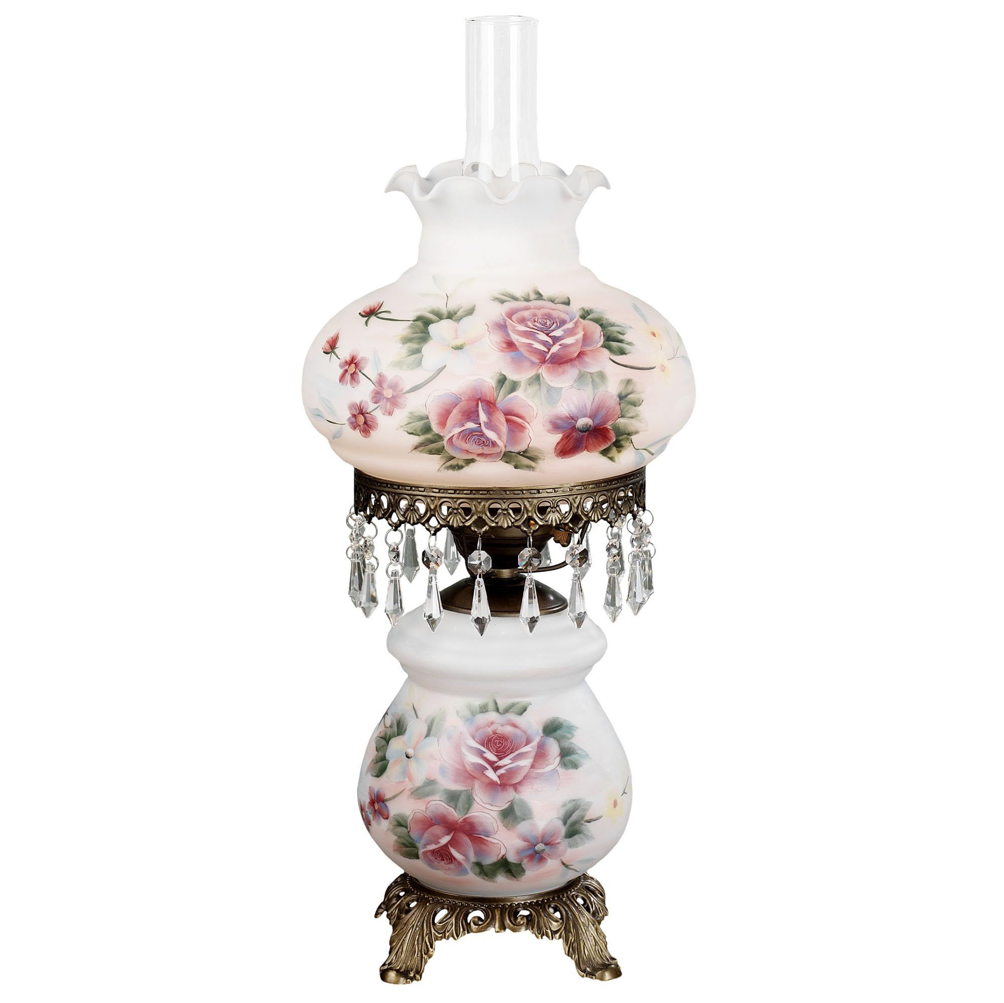 Touch of Class Beatrice Hurricane Rose Table Lamp Pink - Victorian Style - Crystal Beads, Glass -... | Amazon (US)
