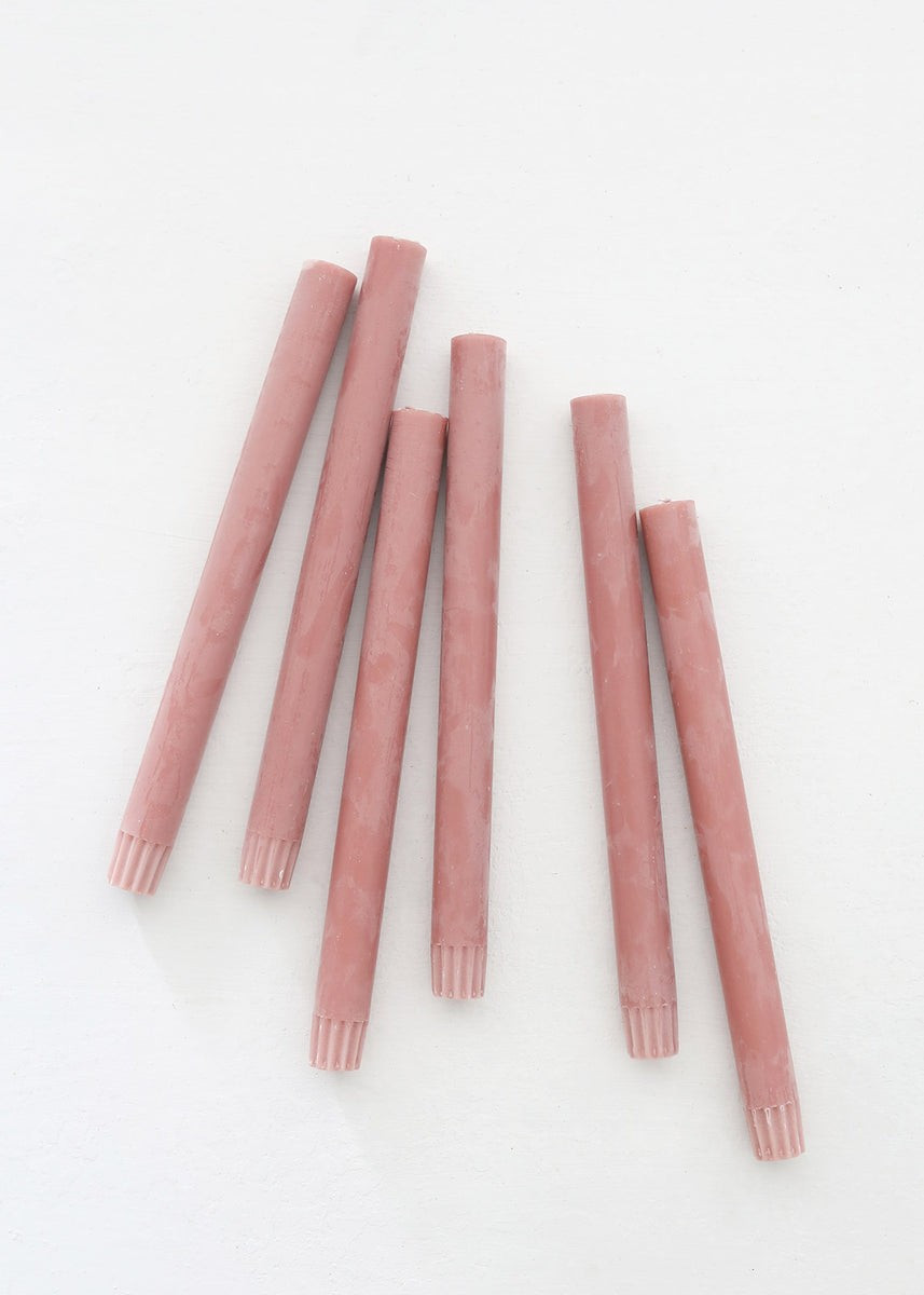 Pack of 6 Taper Candles in Desert Rose - 9.5 | Afloral (US)