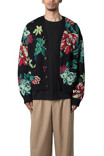 mnml Men's Floral Knit Cardigan - Multi, XS | Amazon (US)