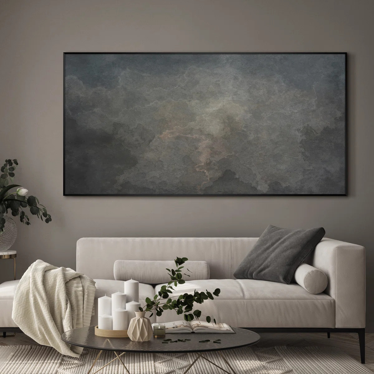 SIGNLEADER Extra Large Gray Thundercloud Wall Art Print - Moody Weather-Inspired Decor for Contem... | Wayfair North America