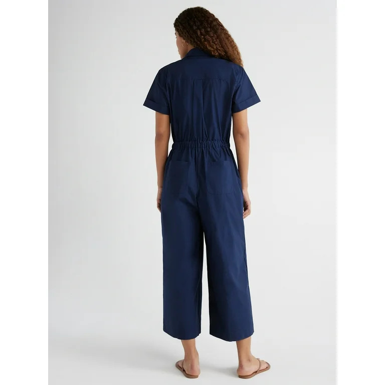 Free Assembly Women’s Wide Leg Utility Jumpsuit, 25 1/4” Inseam, Sizes XS-XXL - Walmart.com | Walmart (US)