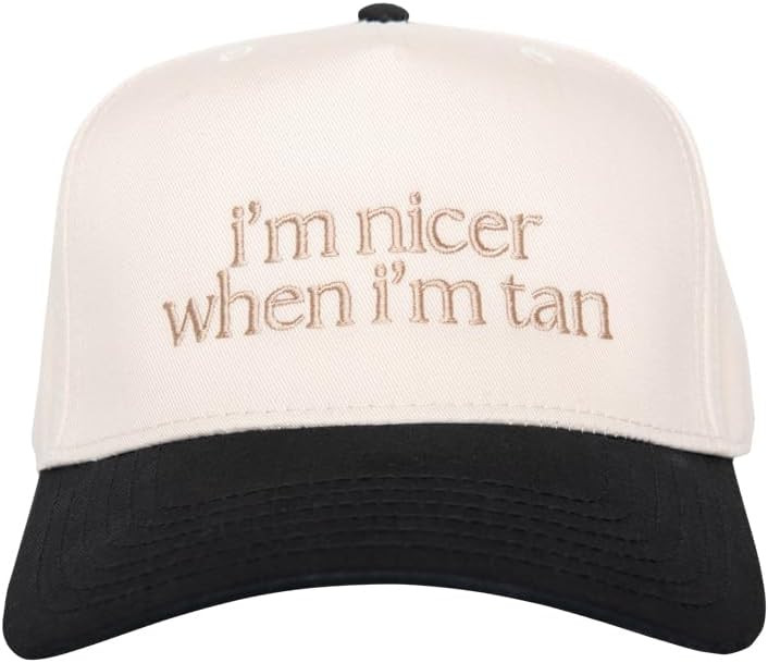KATYDID I’m Nicer When I’m Tan Vintage Hat - Two-Toned Trucker Hat - Embroidered Vintage Base... | Amazon (US)