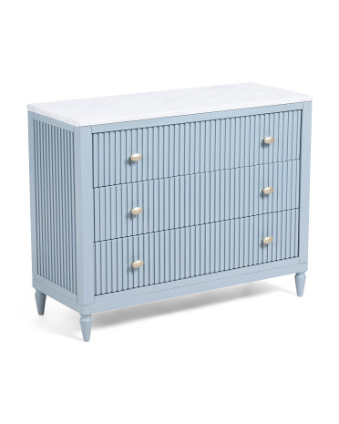 35x30 Reeded Carrara Marble Top Dresser | TJ Maxx