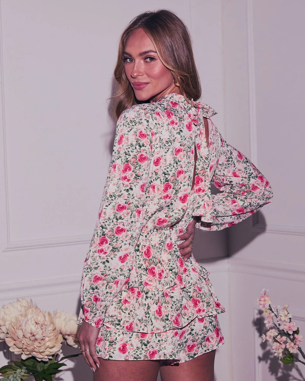 Serene Spring Tiered Floral Romper | VICI
