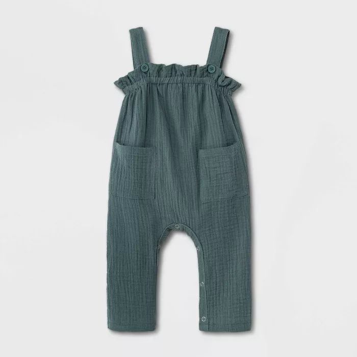 Grayson Mini Baby Girls' Gauze Jumpsuit - Blue | Target