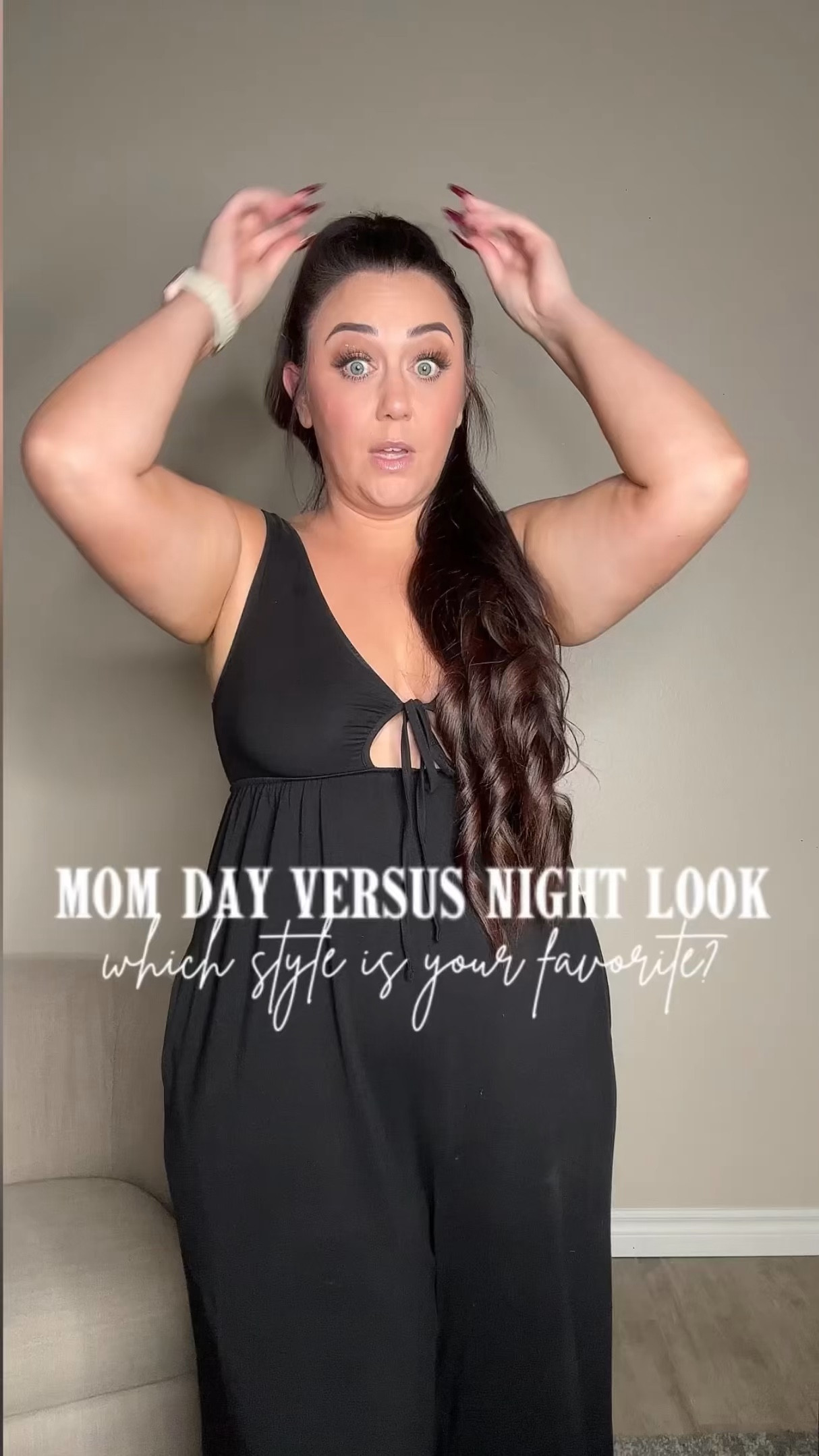 Mom day to night look 
Jumpsuit xl
Shirt large 
Jeans size 14 curvy regular 

#LTKMidsize #LTKStyleTip #LTKFamily