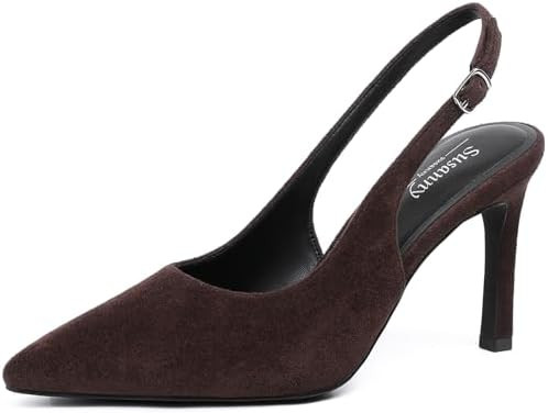 Susanny Women's Slingback High Heels Stiletto Pointed Closed Toe Kitten Sexy Heeled Pumps Ankle S... | Amazon (US)